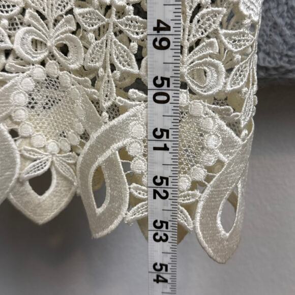 Vintage Jessica McClintock Linen & Lace Peplum Dress Cottagecore  Rare Unique - Picture 10 of 15